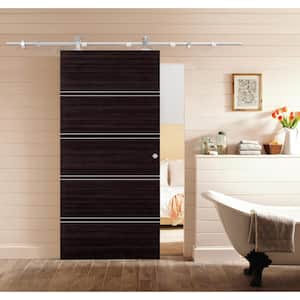 Top Mount 79 in. Stainless Steel Barn Style Sliding Door Track and Hardware Set