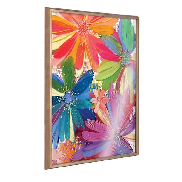 Kate and Laurel Blake Flowers on Glass 1 by Jessi Raulet of Ettavee Framed Art Print 24 in. x 32 in.