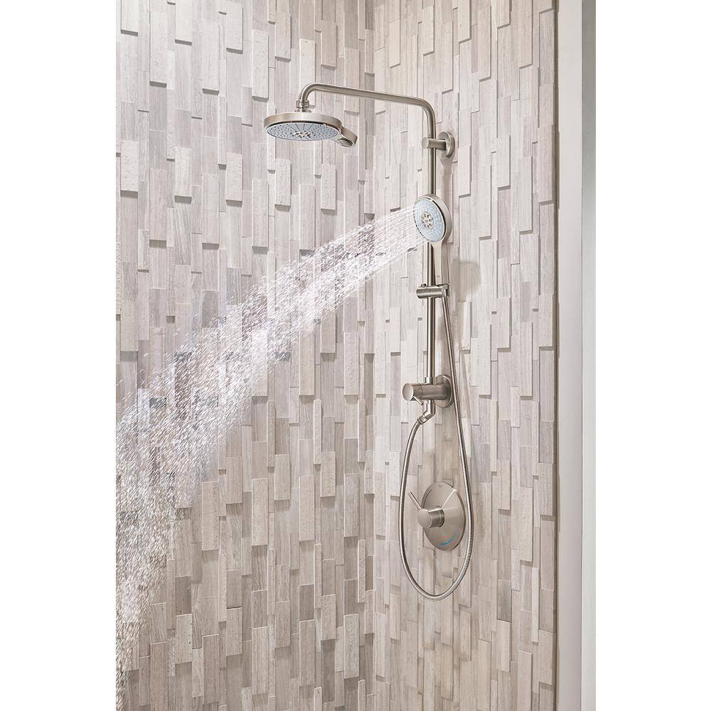 Brushed Nickel Adjustable Height Wall Mounted Shower System