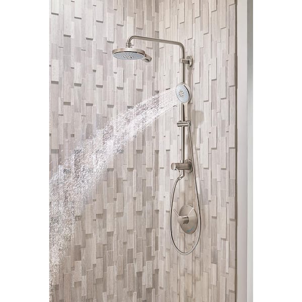 GROHE Bare Euphoria 25 in. Retrofit 1-Jet Shower System in Brushed Nickel  Infinity 26487EN0 - The Home Depot
