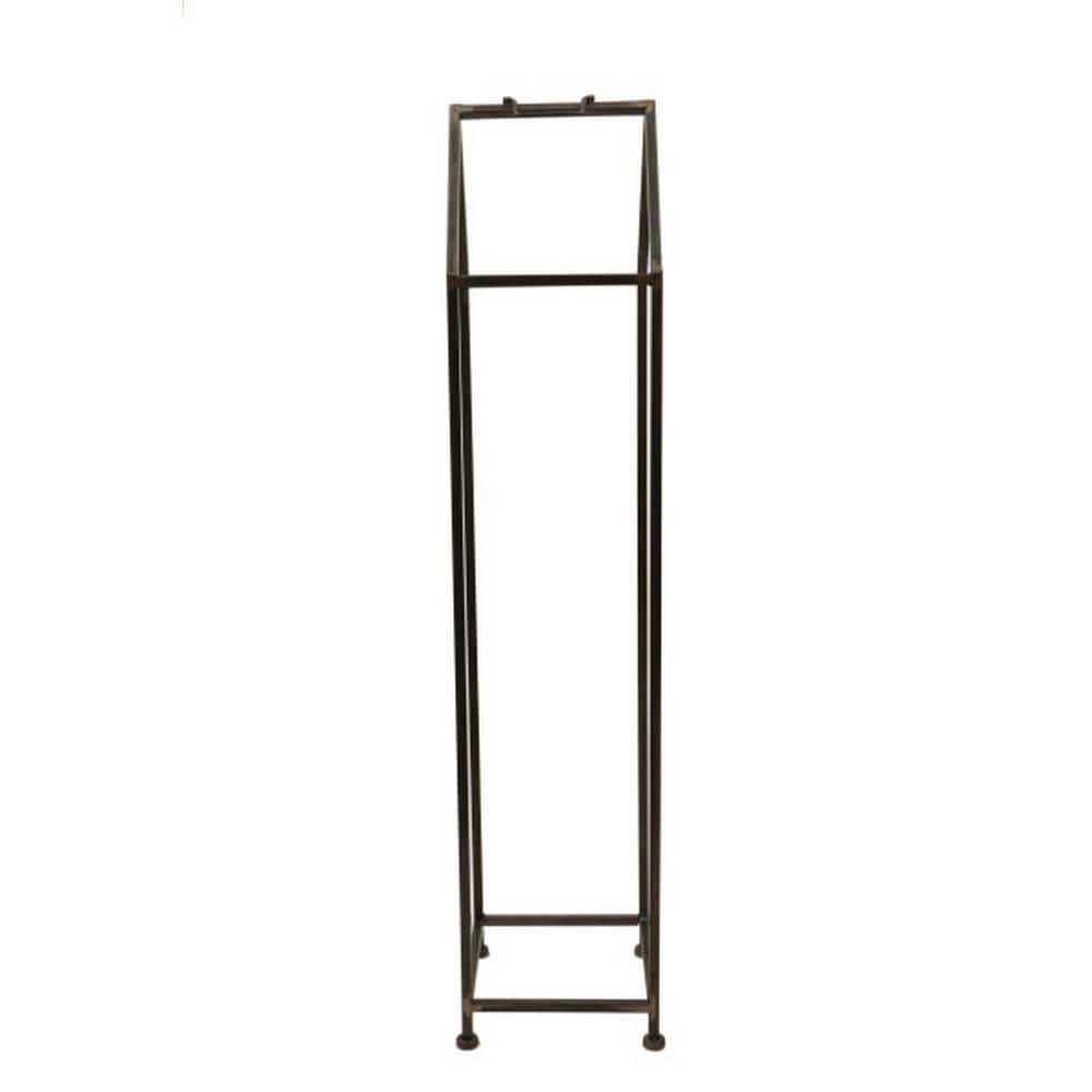 Tall Black Metal House-Shaped Firewood Holder