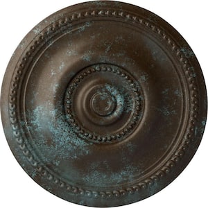 20-5/8" x 1-3/8" Raynor Urethane Ceiling Medallion (Fits Canopies upto 6"), Hand-Painted Bronze Blue Patina