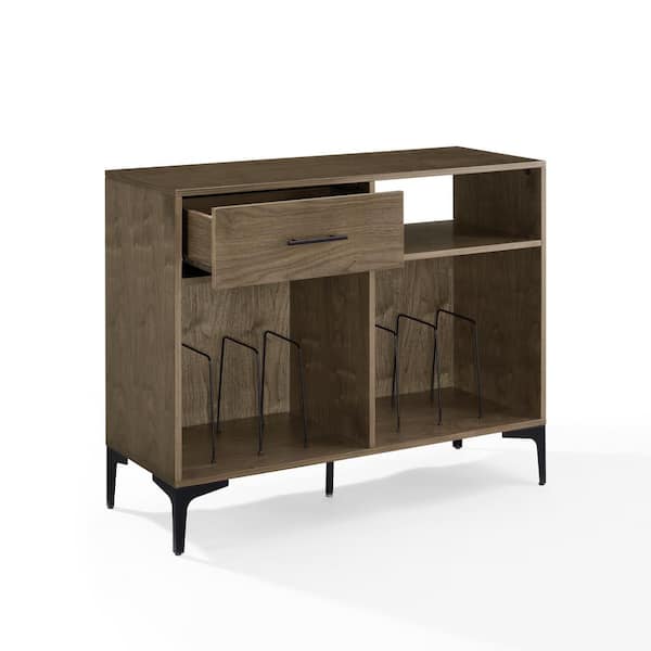 CROSLEY FURNITURE Sydney Walnut Record Storage Media Console
