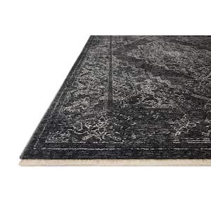 Vance Black/Dove 2 ft. 7 in. x 8 ft. Traditional Fringed Runner Rug