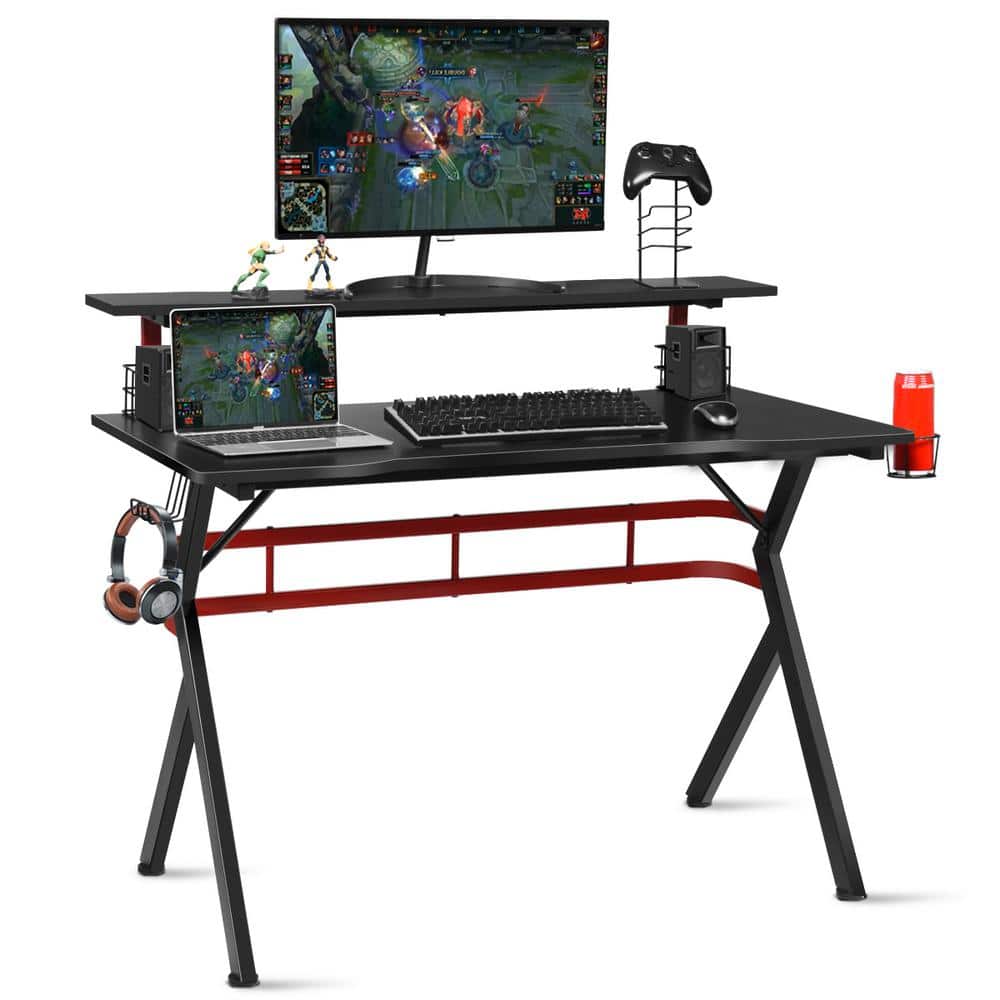 Costway Product Width 47.5 in. Rectangle Black Computer Desk