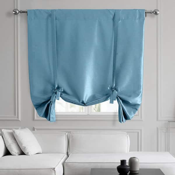 Exclusive Fabrics & Furnishings Nassau Blue Textured Faux Dupioni Silk ...