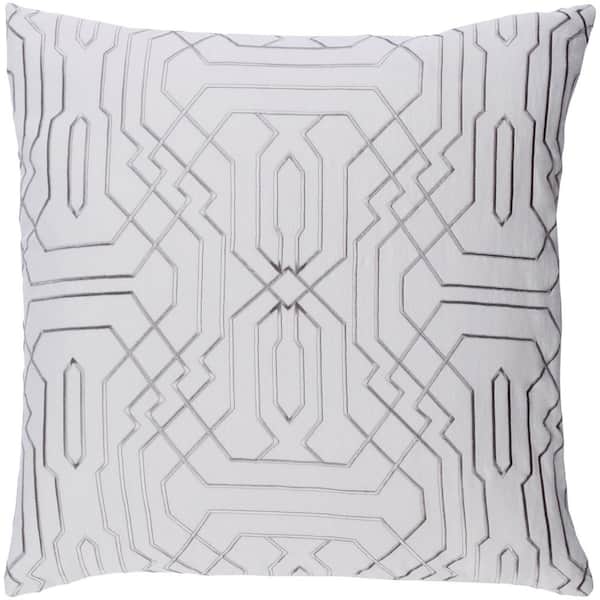 Livabliss Hermance Gray Geometric Polyester 20 in. x 20 in. Throw Pillow