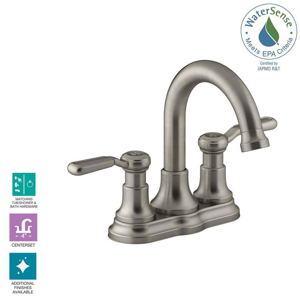Elegant Brushed Nickel Dual-Handle High Arc Bathroom Faucet
