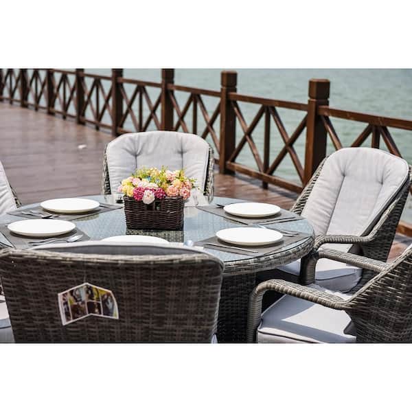 moda en casaモダンエンカーサ　PIPA table ceramic Moda Furnishings Dining set of 1104 in Brown 5-Piece Brown