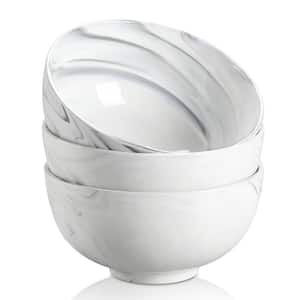 64 fl.oz. Marble Gray Porcelain Cereal Bowls (Set of 3)
