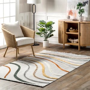 Bebe Light Gray 5 ft. x 8 ft. Contemporary Abstract Area Rug