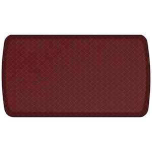 Elite Basketweave Cranberry 20 in. x 36 in. Comfort Kitchen Mat