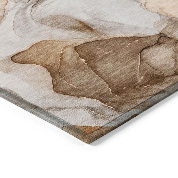 Orange 10 ft. x 14 ft. Abstract Indoor /Outdoor Area Rug
