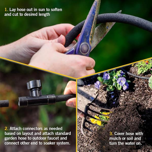 SoakerPro Tubo Flessibile Per Ammollo Da Giardino, 3/8 Pollici X 100 Piedi, Sistema Di Irrigazione Resistente