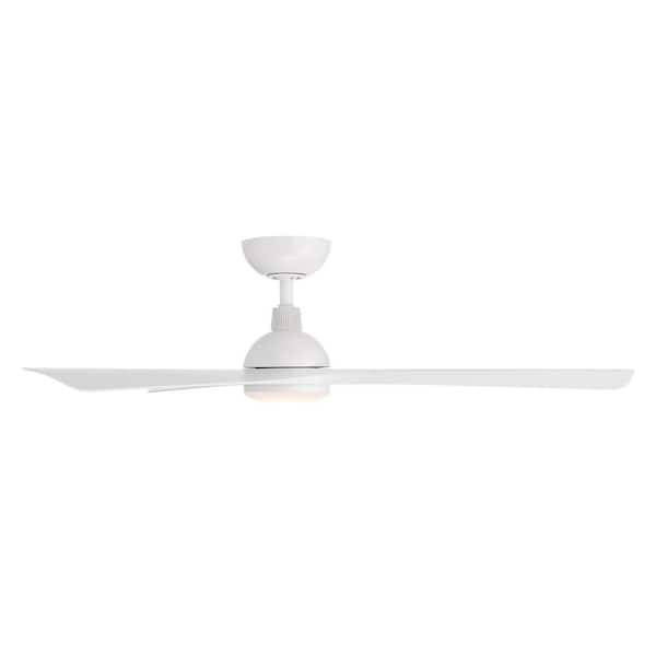 Gage 52 in. Indoor/Outdoor Matte White 3-Blade Smart Ceiling Fan Selectable CCT Integrated LED and Remote