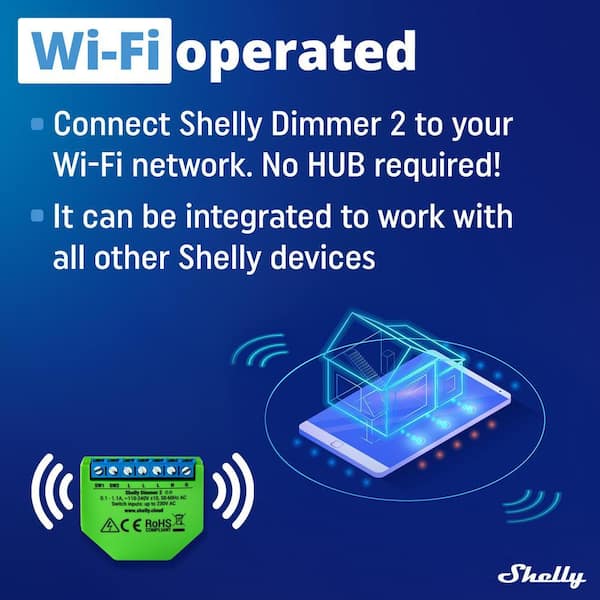 Shelly Plus 0-10V dimmer, verpakking van 2, wifi en Bluetooth Smart