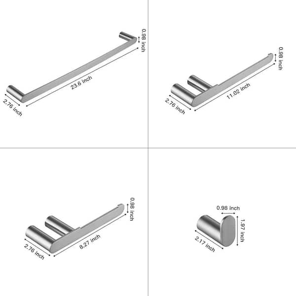 5-Piece Bathroom Hardware Set with Towel Bar Set Stainless Steel Wall Mount Bathroom Accessories Set in Brushed Nickel