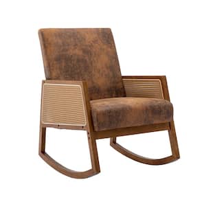 Coffee Microsuede Comfortable Rocking Chair Living Room Chair