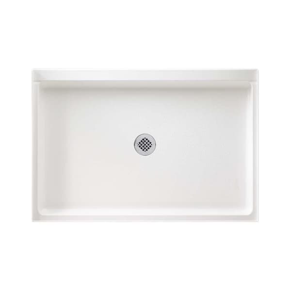 Swan 32 in. x 48 in. Solid Surface Single Threshold Center Drain Shower Pan in White
