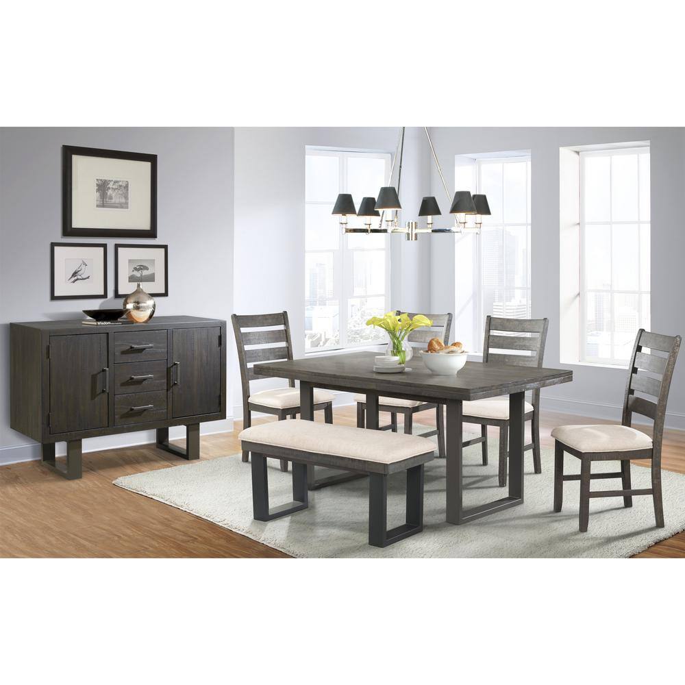 Transitional Sullivan Rectangular Dining Table in Dark Ash