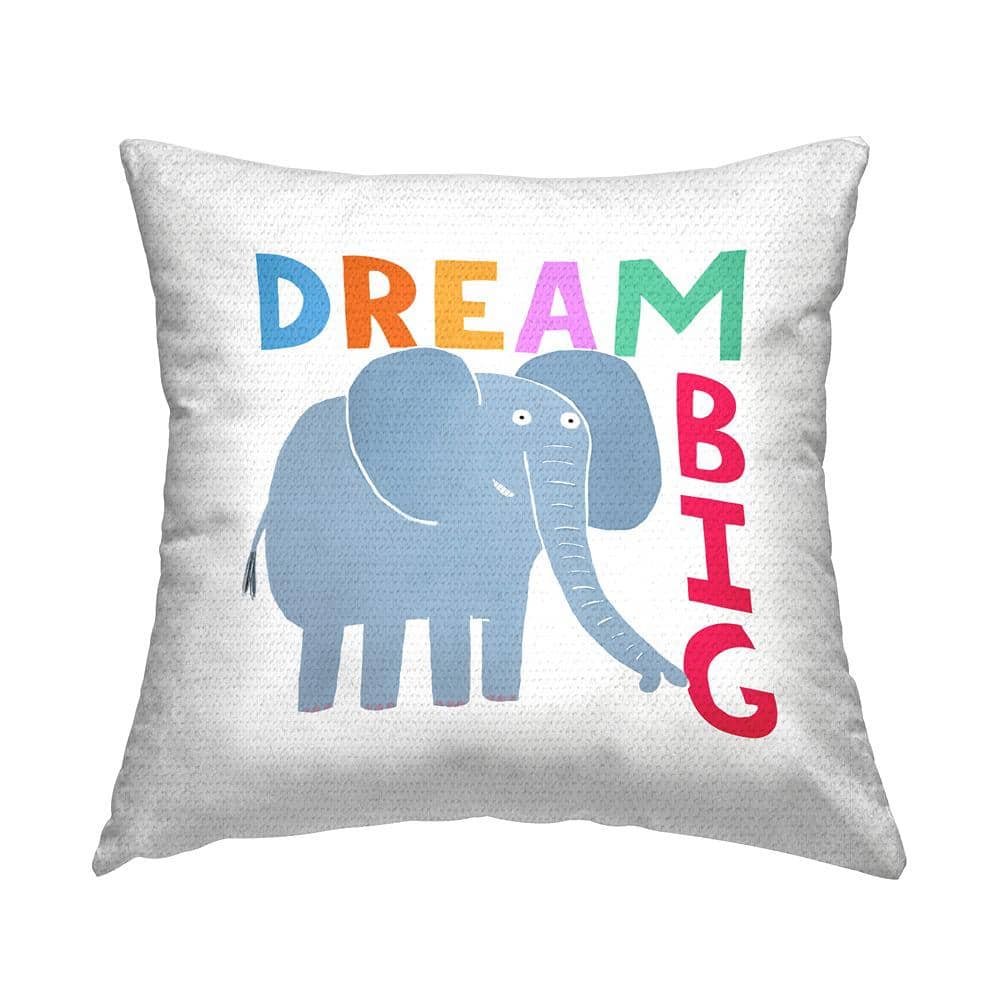 Dream Big Elephant Multi-Color Square Outdoor Throw Pillow price history on PriceWatchPro