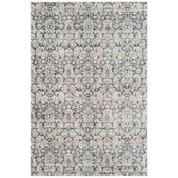 SAFAVIEH Vintage Navy/Cream 8 ft. x 11 ft. Floral Area Rug