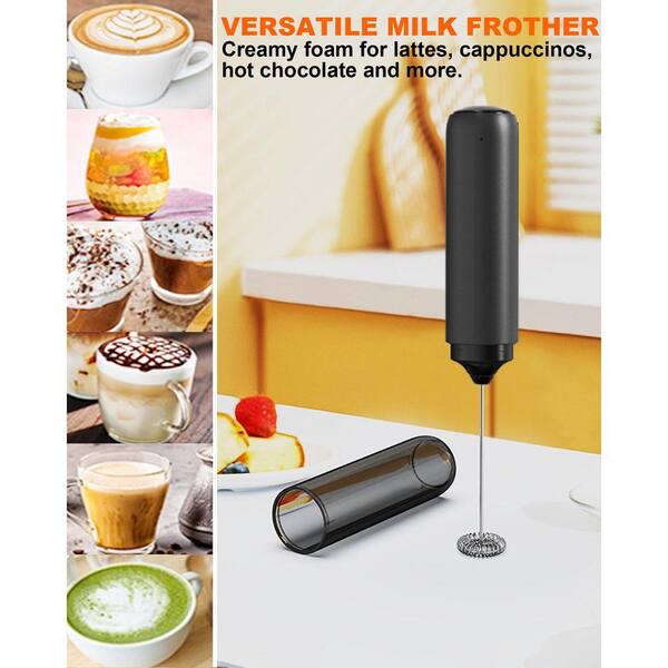 JFVKAF Electric Handheld Milk Frother with Cover, Portable Drink