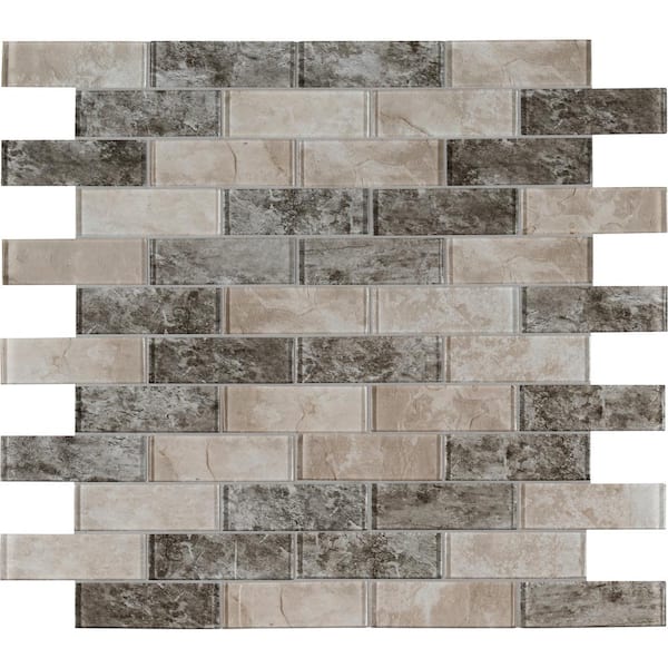 Anatolia Waterfall 12-in x 12-in Glossy Glass Mixed Pattern Subway Wall Tile (10-sq. ft/ Carton)