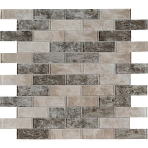 Savoy Subway 11.75 in. x 11.75 in. Polished Glass Mesh-Mounted Mosaic Tile (9.6 sq. ft./Case)