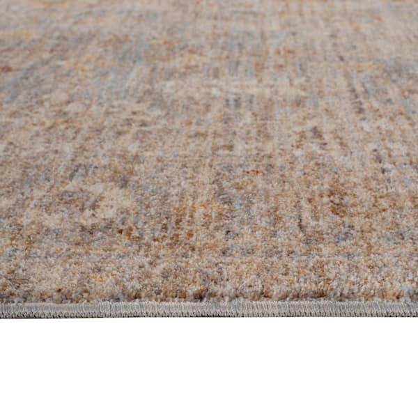 4 ft. x 6 ft. Ivory, Black Geometric Washable Area Rug