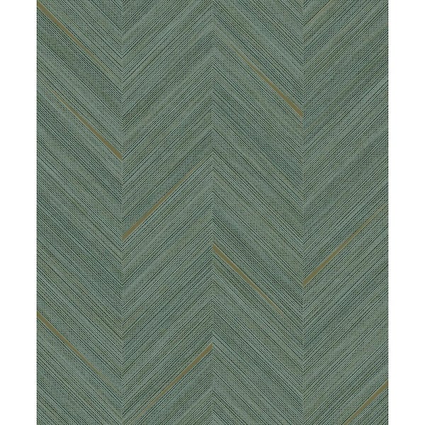 Seabrook Designs 57.5 sq. ft. Emerald and Metallic Gold Strand Non ...