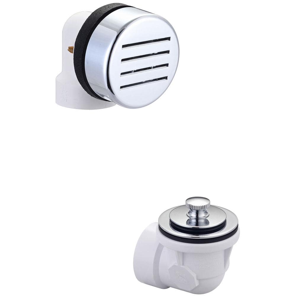 OLYMPIA Overflow and Waste Drain Half Kit D-820H-PVC - The Home Depot