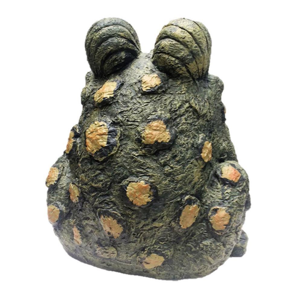 Whimsical Natural Green Handcrafted Garden Toad Statue
