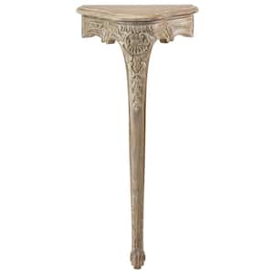 Petite Louis XV Style 18 in. White Standard Triangle Top Wood Console Table