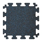 Black with Blue Flecks 18 in. x 18 in. x 0.3 in. Rubber Gym Floor Tiles (6 Tiles/Pack) (14.32 sq. ft.)