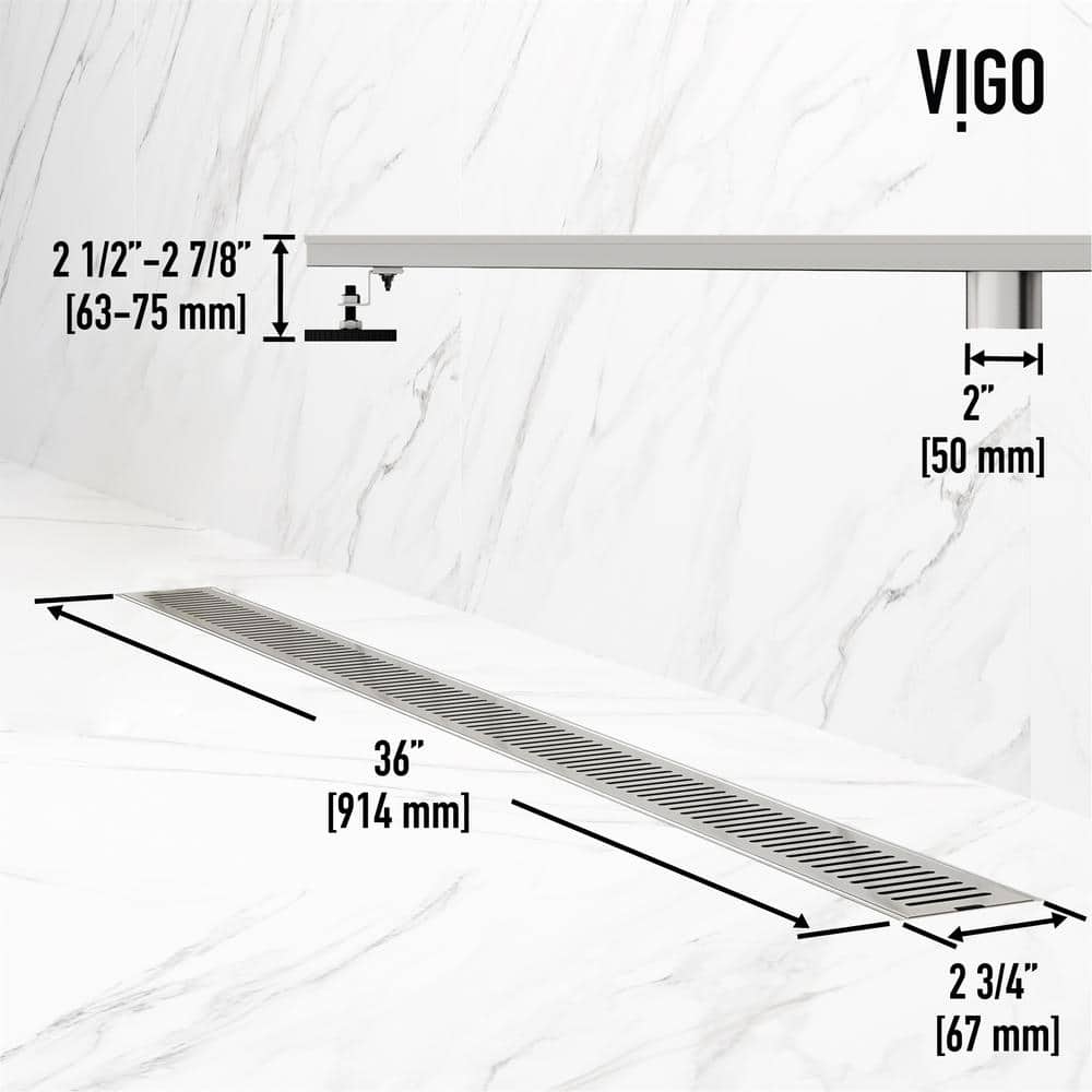 Elan 36" Gold Stainless Steel Linear Shower Drain