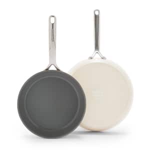 GP5 2-Piece Aluminum Hard-Anodized Healthy Ceramic Nonstick 9.5 in. and 11 in. Frying Pan Set in Cloud Cream