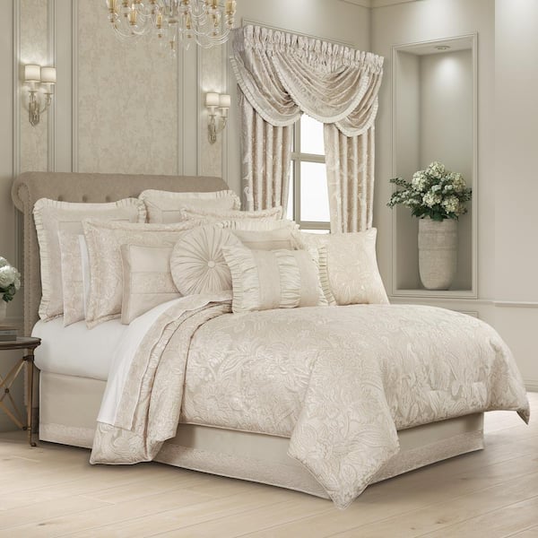 Unbranded Valdez White Polyester King 4-PieceComforter Set