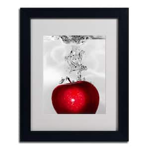 16 in. x 20 in. Red Apple Splash Black Framed Matted Art