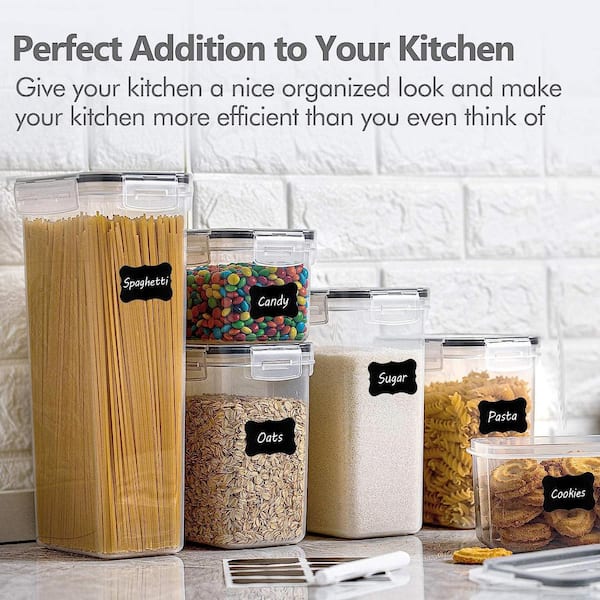 Large Tall Airtight Food Storage Containers, BPA-Free,Plastic Airtight  Kitchen & Pantry Organization, Ideal for Cereal,Oatmeal,Flour 