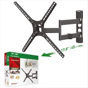Barkan 29 in. to 65 in. Full Motion - 4 Movement Flat / Curved TV Wall Mount, Black, Patented, Touch & Tilt, UL Listed