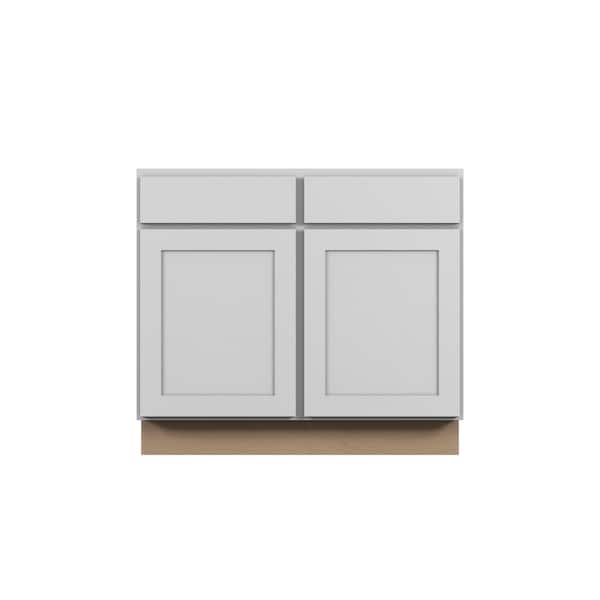 Bedford Shaker 39 in. W x 34.5 in. H x 24 in. D in Painted White Plywood Assembled Sink Base Cabinet