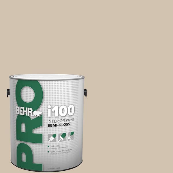 1 gal. #HDC-AC-04 Avenue Tan Semi-Gloss Interior Paint