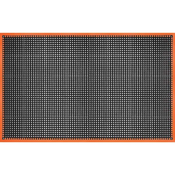 Unbranded Safety Tru-Tread 4 Sided Black/Orange 40 in. x 64 in. Commercial Door Mat
