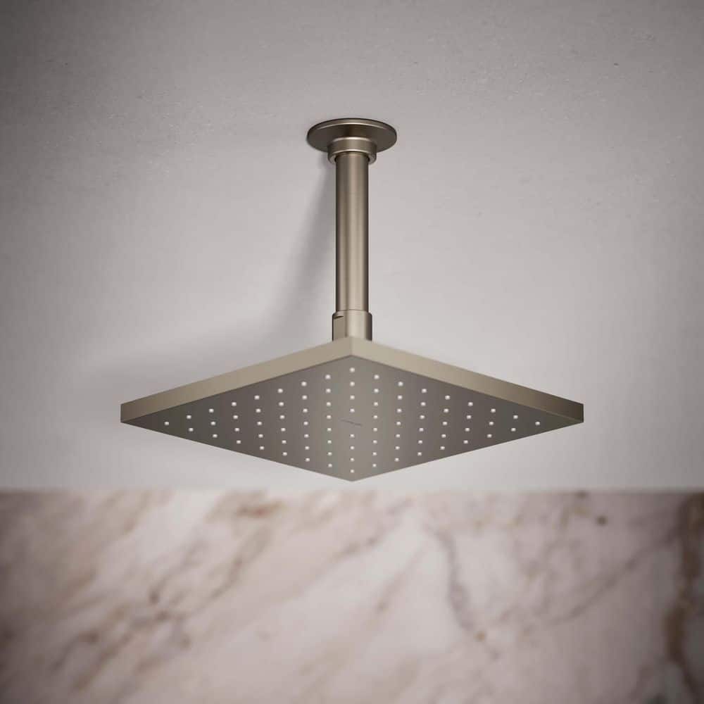 Vibrant Brushed Nickel Square Ceiling Mounted Rain Showerhead