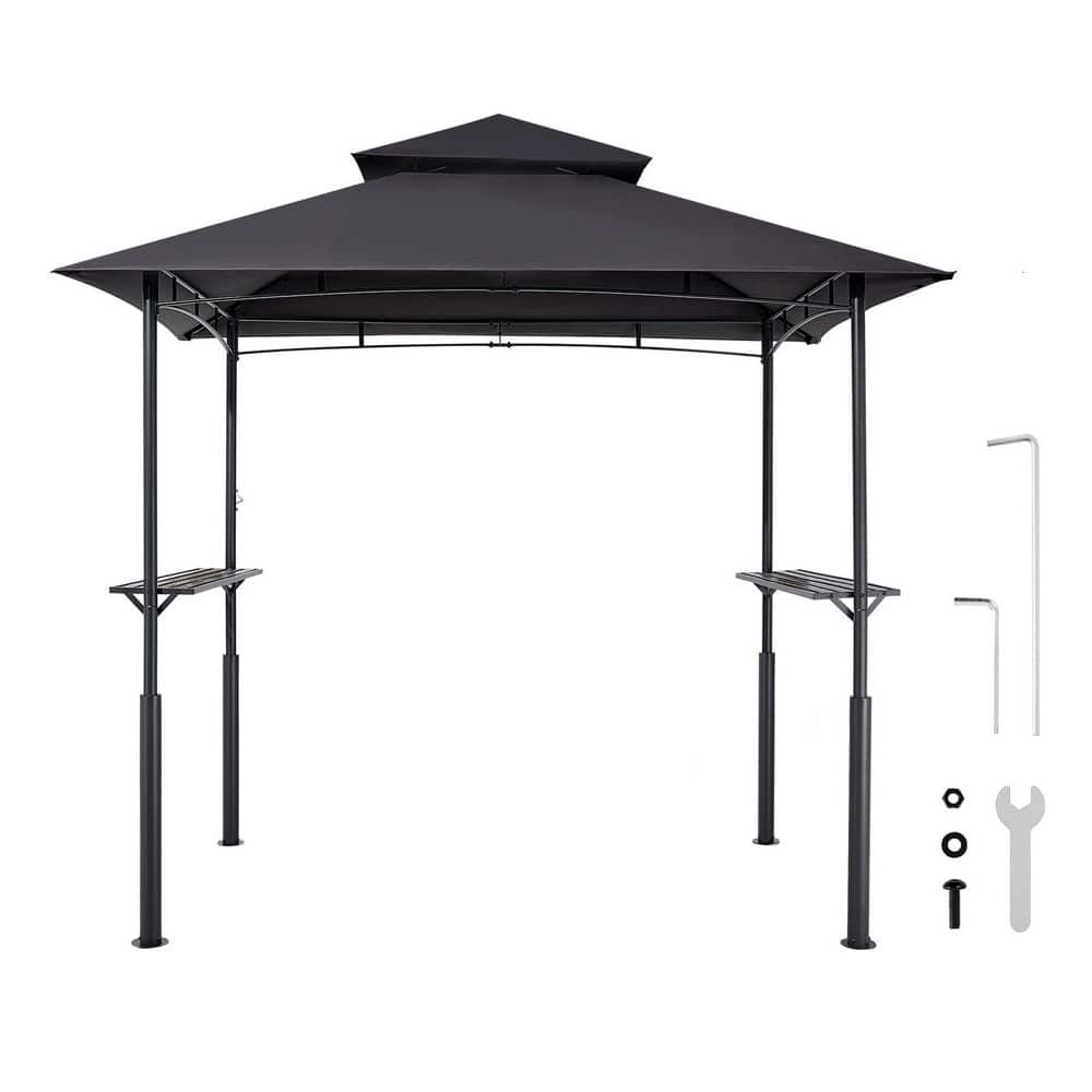 VEVOR 4-Person Metal Grill Gazebo Tent 8 x 5 ft. Reinforced BBQ