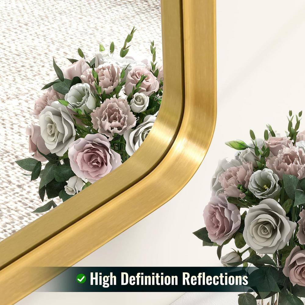 Gold Rectangular Aluminum Framed Wall Mount Mirror 22x30 Inch
