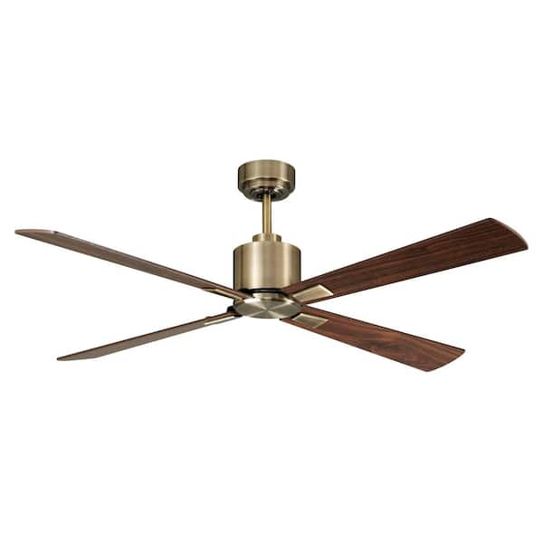 Lucci Air Airfusion Climate 52 in. Antique Brass Ceiling Fan with Remote Control