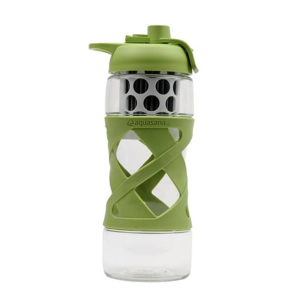 Aquasana 22 oz. Water Bottle with Built in Filter System in Avocado Green