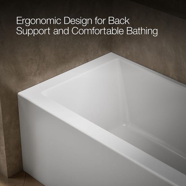 KOHLER Underscore 60 in. x 30 in. Soaking Bathtub with Right
